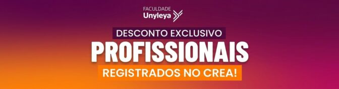 Banner falando da promoção de desconto para iniciar uma pós-graduação para profissionais registrados no CREA.